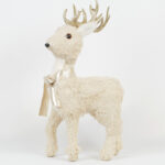 Ren textil alb-auriu 47 cm Whimsical Reindeer