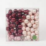 Set globuri sticlă vișiniu-rose 18 cm EnchantedMini