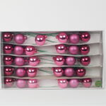 Set globuri sticlă roz 21 cm CrimsonElegance