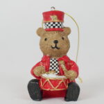 Glob ursuleț roșu-alb-negru 7 cm Teddy