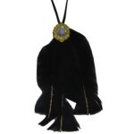 Glob negru textil 15 cm NoirLuxe