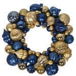 Coroniță albastru-auriu 45 cm GoldenFrost