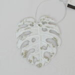 Frunză Monstera metalică alb-argintie 10 cm SilverPalm