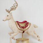 Cerb crem-roșu-auriu 77 cm GildedReindeer