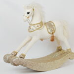 Balansoar căluț alb-auriu 67 cm CarouselHorse