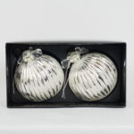 Set globuri argintiu sticlă Silver Elegance